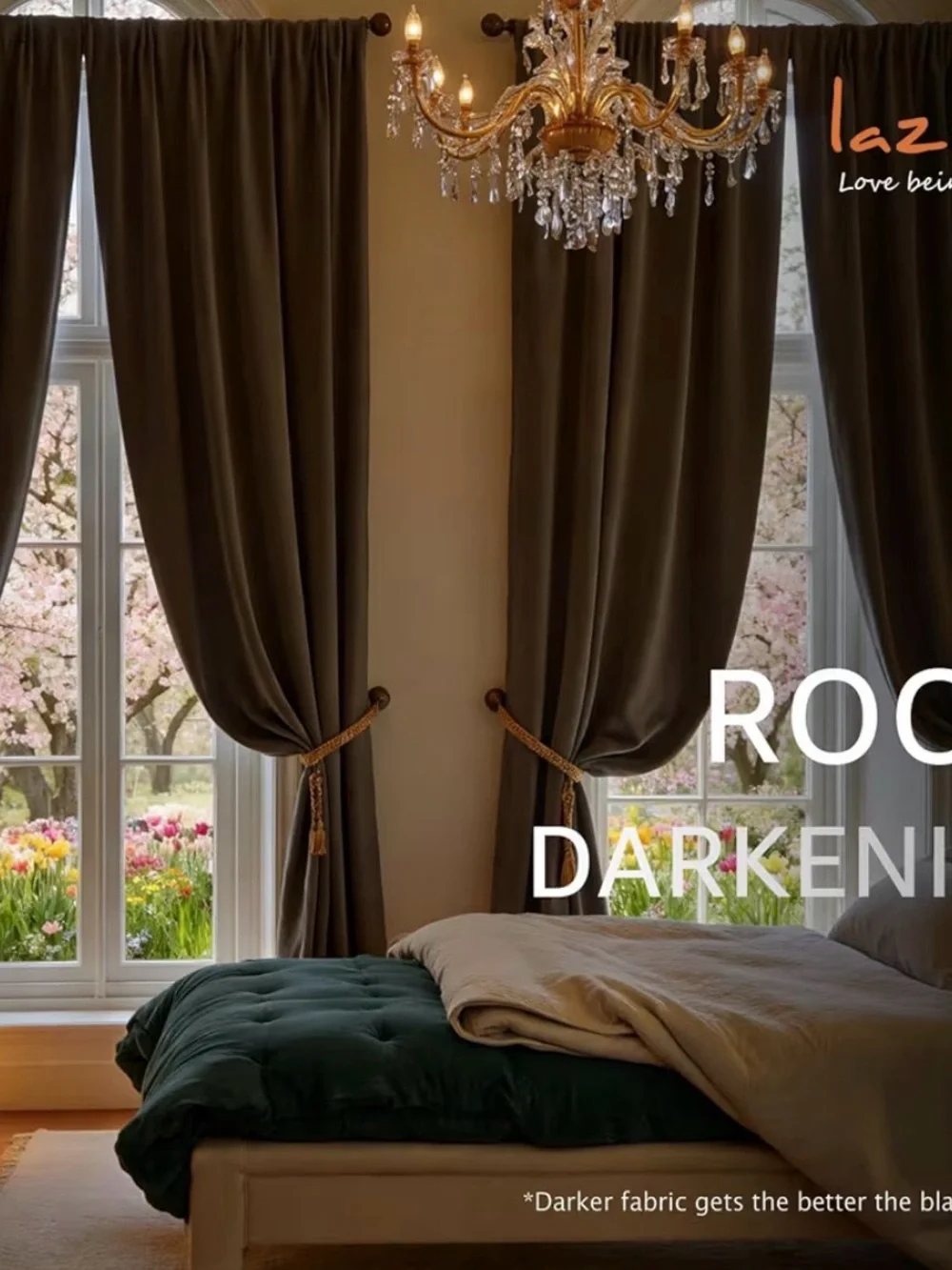 Luxury Brown Velvet Window Curtains - Home Accents